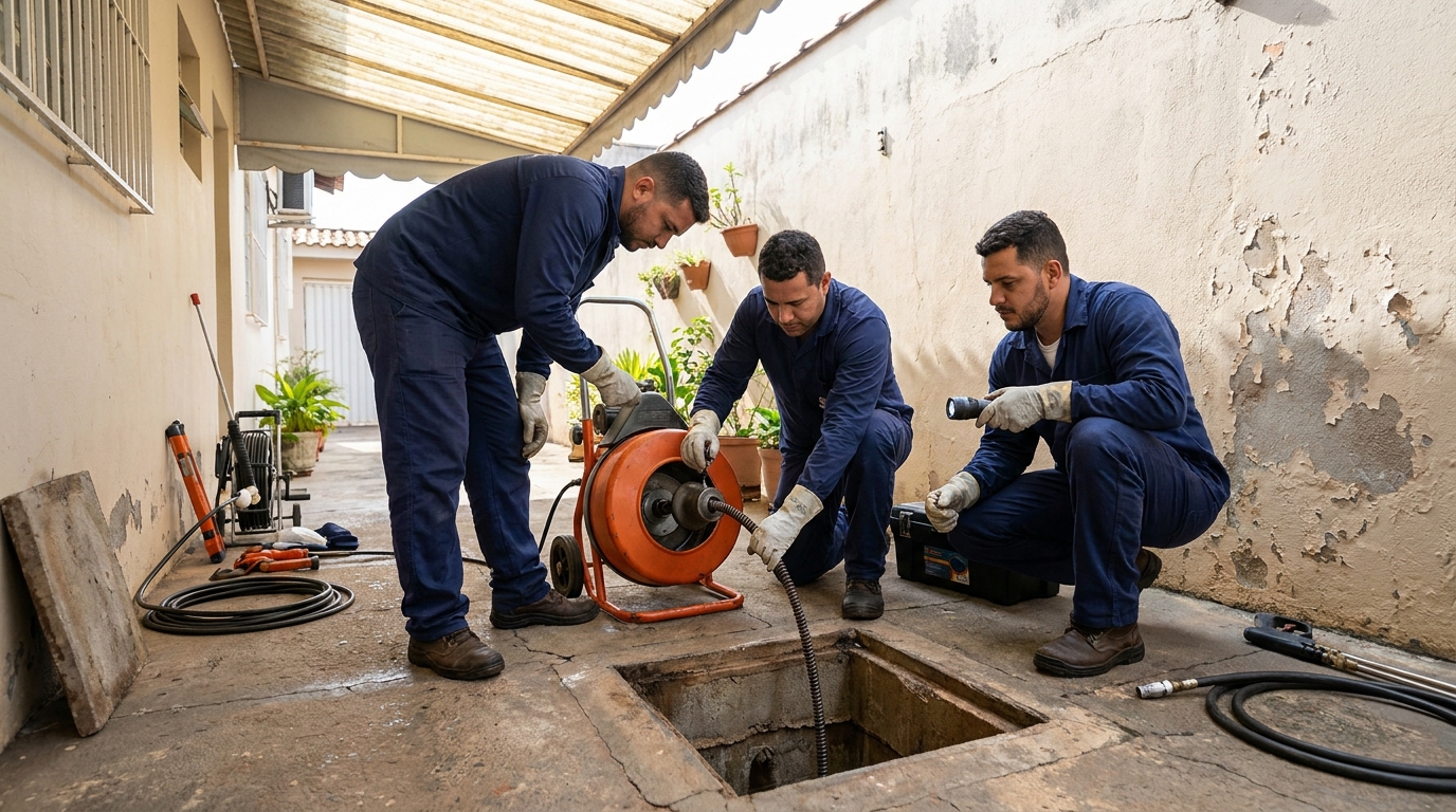 Desentupimento de esgoto com hidrojateamento em Itaquaquecetuba‑SP