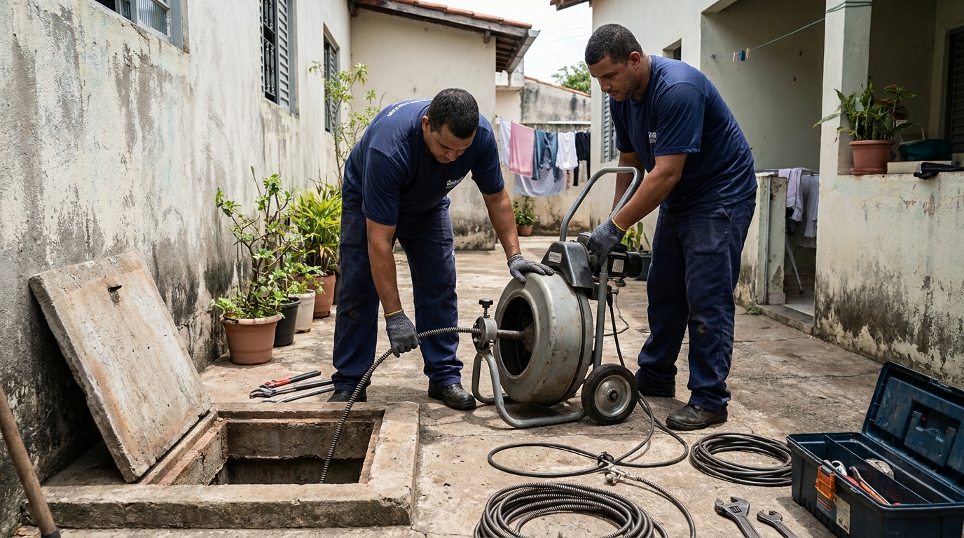 Desentupimento de rede de esgoto em Itaquaquecetuba‑SP