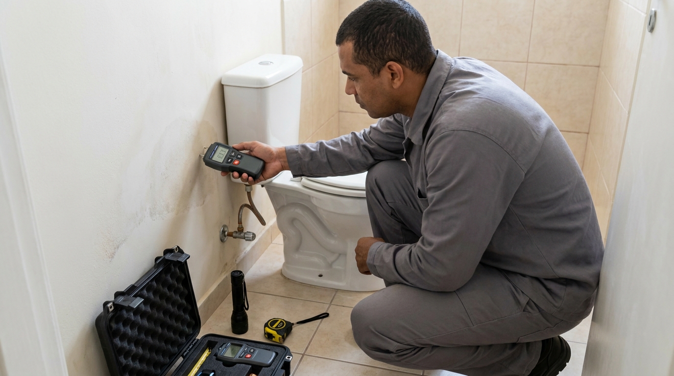 Técnico de caça vazamento em residência em Itaquaquecetuba‑SP